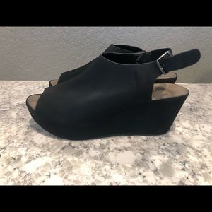 Black Wedge Sandals